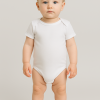 Unisex Jakar Desenli 2li Yarım Kol Organik Bebek Body - Beyaz/ekru - 3 - 24 Ay