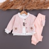 Kız Bebek simli tüvit ceketli -bady - pantolon takım