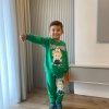 Erkek çocuk monsters yazılı-yeşil renk labubu baskılı takım