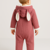 Önde Düğmeli Bebek Polar Tulum | Pembe | 9 - 12 - 18 - 24 Ay