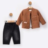 Erkek Bebek kapitone ceketli-  bady-kanvas pantolonlu takım