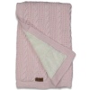 Kız Bebek örgü detaylı iç kısmı welsoft pembe battaniye