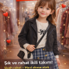 Kız Çocuk süet ceketli çantalı- bady- eteklki takım
