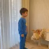 Erkek Çocuk labubu baskılı mavi renk takım
