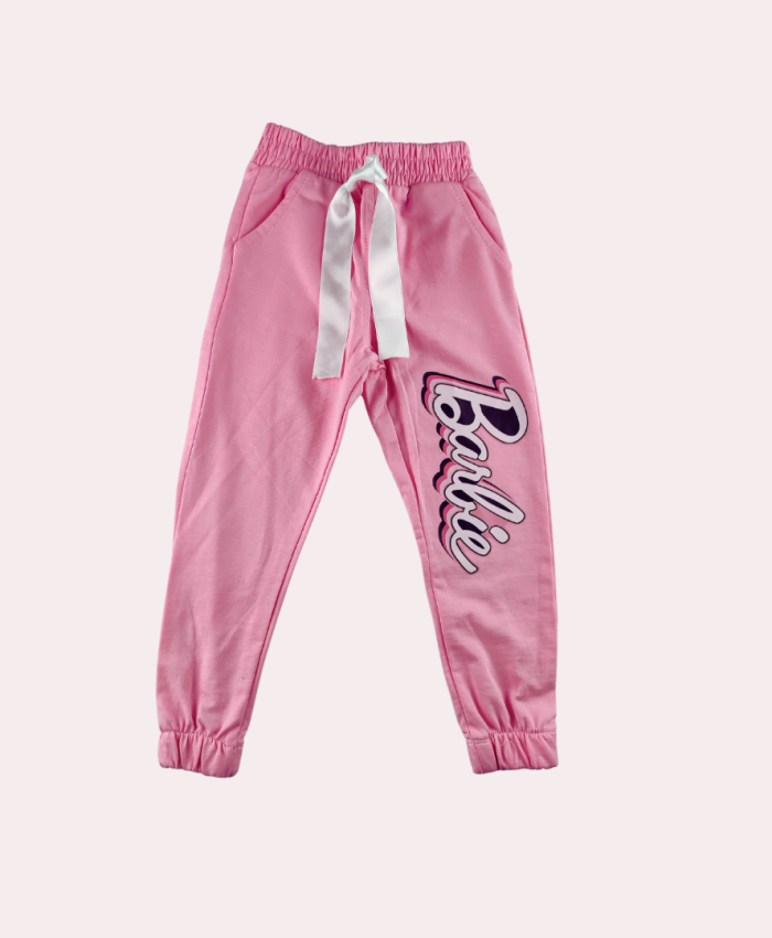 Kız Çocuk Barbie Desenli Pamuklu Alt Eşofman | 5-6-7-8 Yaş | Pembe