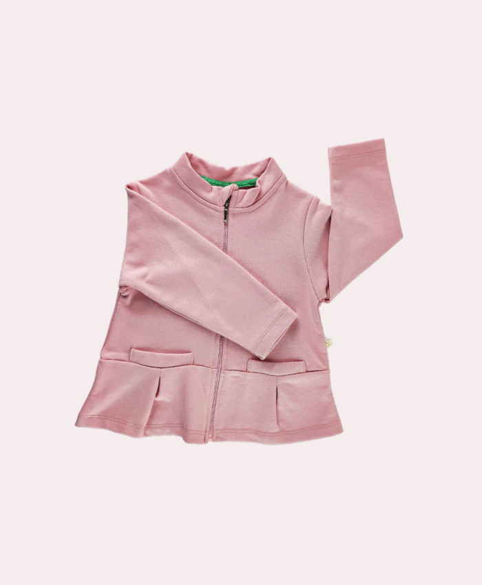 Kız Bebek Hırka | Pembe | Fermuarlı | 6-9-12-18 Ay