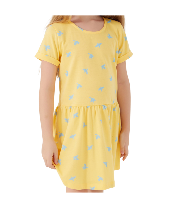 Kız Çocuk Sarı Elbise | 3 - 8 Yaş