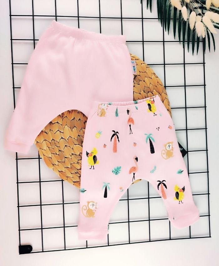Kız Bebek Altı - Pamuklu Filemingolu 2li Set, Yenidoğan İçin Uygun