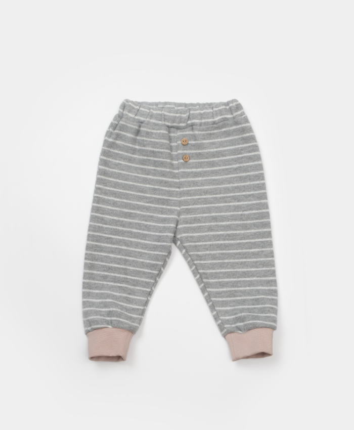 Unisex yıldız baskılı kedicik nakışlı cepli gri renkli çizgili pantolonlu 2li takım