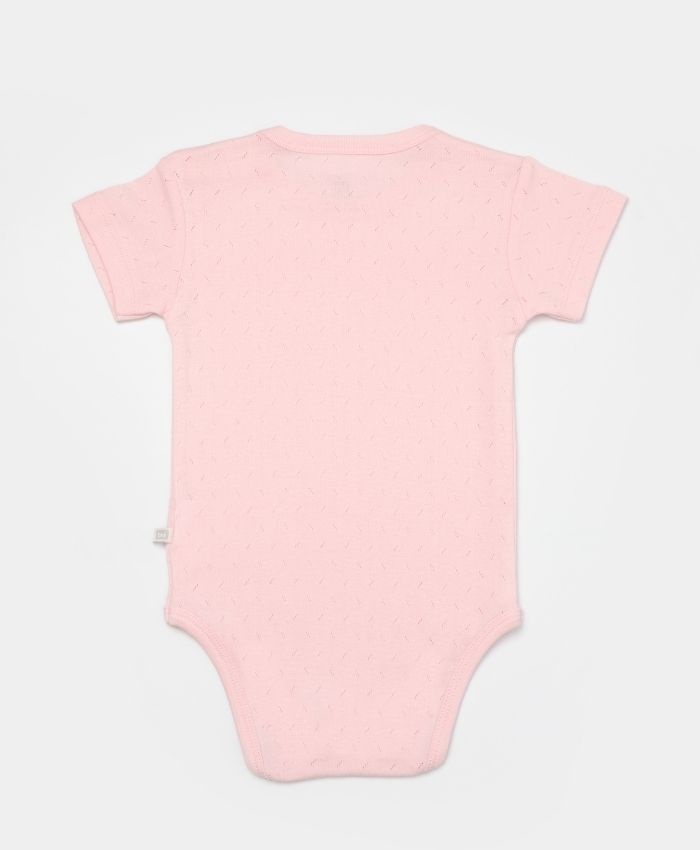 Kız bebek organik pamuklu jakarlı 2 li bady set - beyaz-pembe - 3 - 24 ay