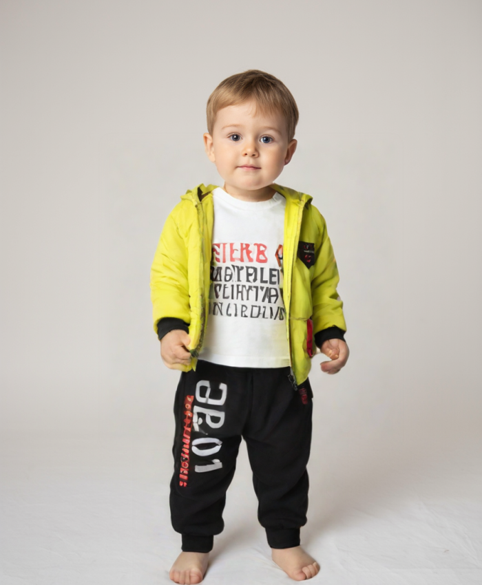 Bebek 3lü Kışlık Takım |  Şişme Mont & Alt & Sweat | 6 - 12 Ay