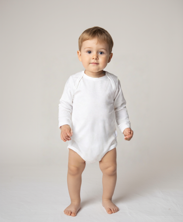 Erkek bebek uzun kollu pamuklu çıtçıtlı bady