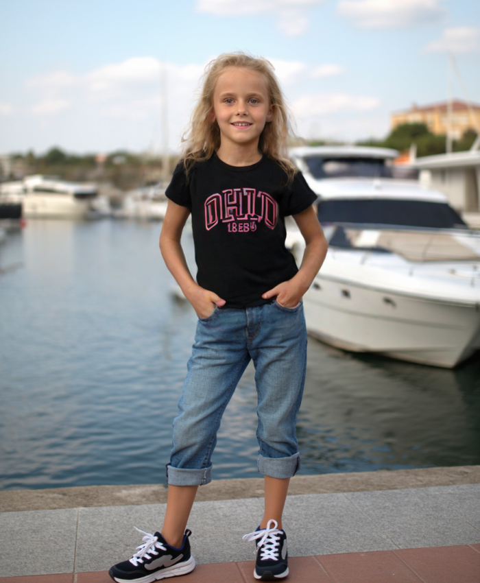 Kız Çocuk Siyah Tshirt | Fosforlu | 10 - 14 Yaş