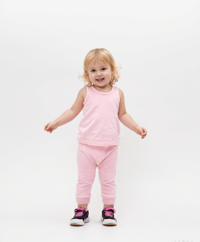 Kız bebek Pamuklu Jakar Desenli Bebek Patiksiz Alt 2lü Takım - pembe-beyaz renk - 3 - 24 ay