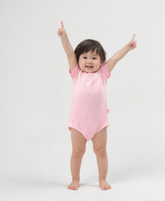Kız bebek organik pamuklu jakarlı 2 li bady set - beyaz-pembe - 3 - 24 ay