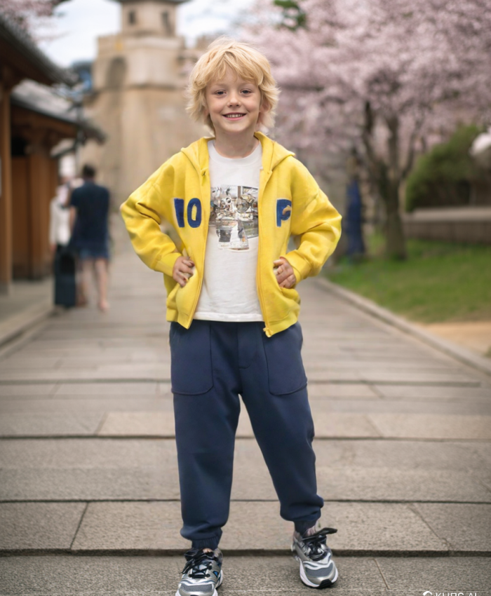 Erkek Çocuk 3lü Takımı | Ceket & Sweat & Alt | Sarı & Lacivert | 3 - 6 Yaş