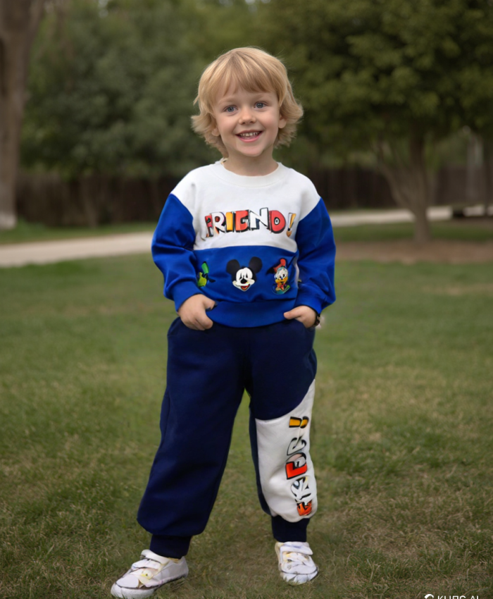 Erkek Çocuk 2li Takım | Sweat & Alt | Mavi | 2 - 5 Yaş