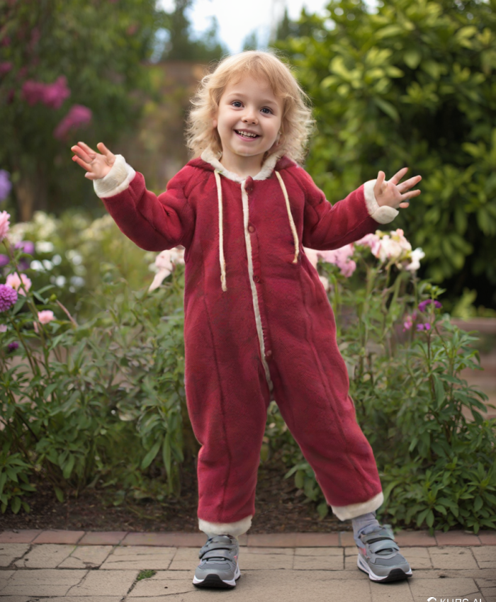 Önde Düğmeli Bebek Polar Tulum | Pembe | 9-12-18-24 Ay