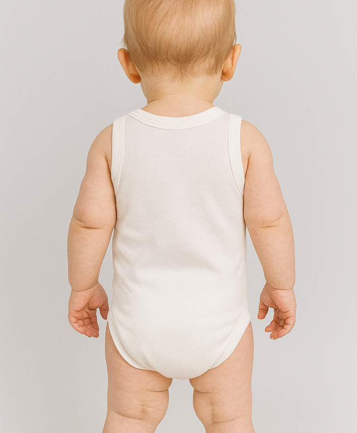 Unisex Babannem Beni Çok Seviyor Yazılı Sıfır Kollu Çıtçıtlı Bady