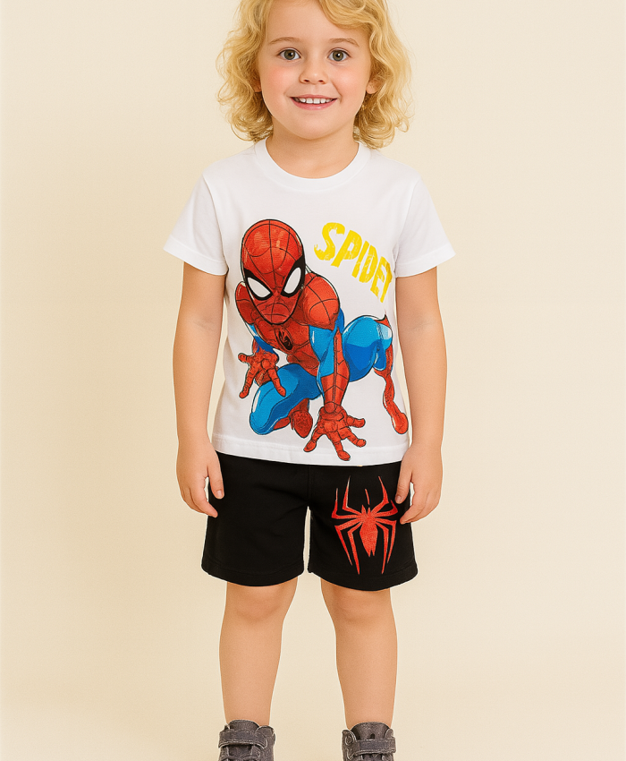 Erkek Çocuk Spider - Man Baskılı Kısa Kollu - Şortlu - Takım