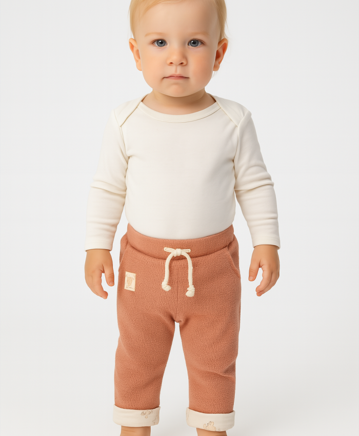 Unisex Waffle Kumaş Bel Kısmı Lastikli Bağcık Detaylı Uzun Paçalı Alt Pantolon