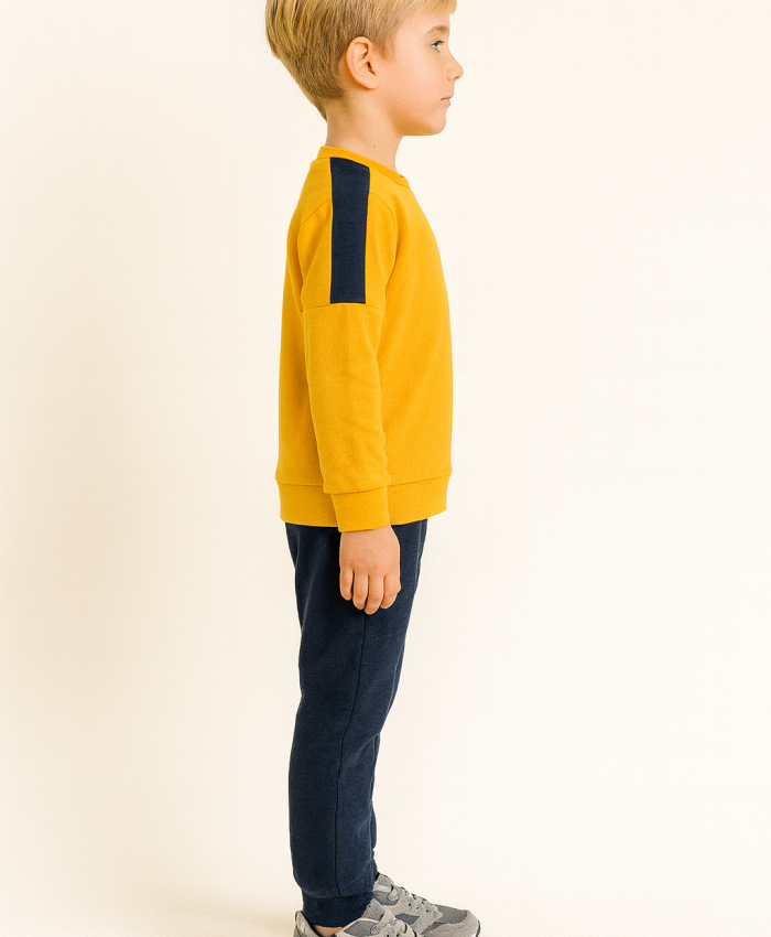 Erkek Çocuk Jump Hıgh Yazılı Iç Kısmı Şardonlu Bisiklet Yaka 2 Li Takım