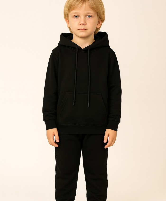 Erkek Çocuk Kapşonlu Kanguru Cepli Bağcıklı Sweatshirt