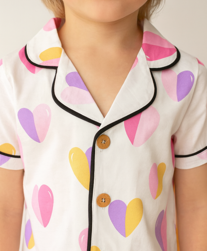 Kız Bebek Kalpli Pijama Takımı
