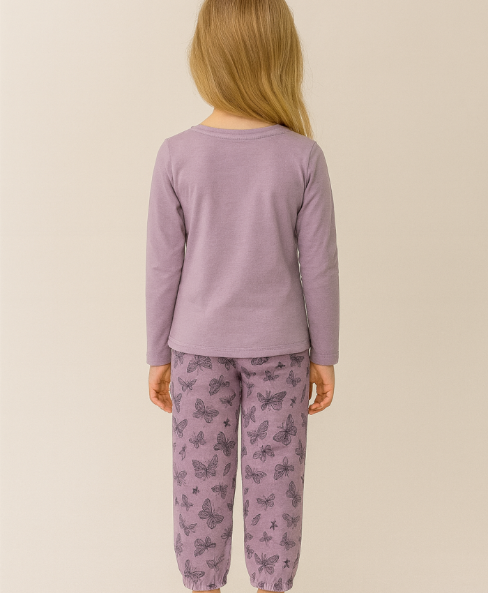Kız Çocuk Happy Place Paris Kurdela Baskılı pijama takımı