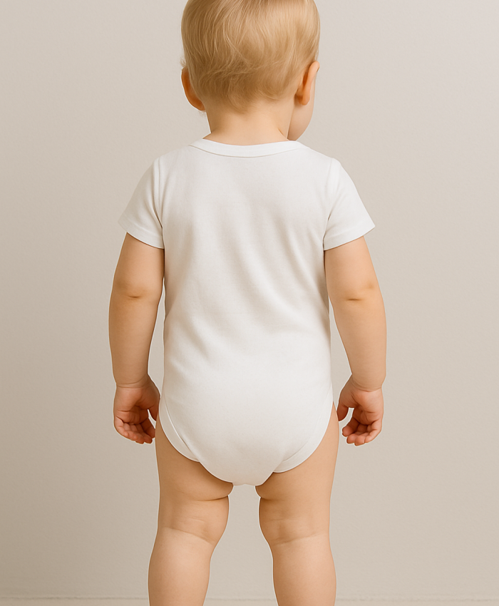 Unisex Jakar Desenli 2li Yarım Kol Organik Bebek Body - Beyaz/ekru - 3 - 24 Ay