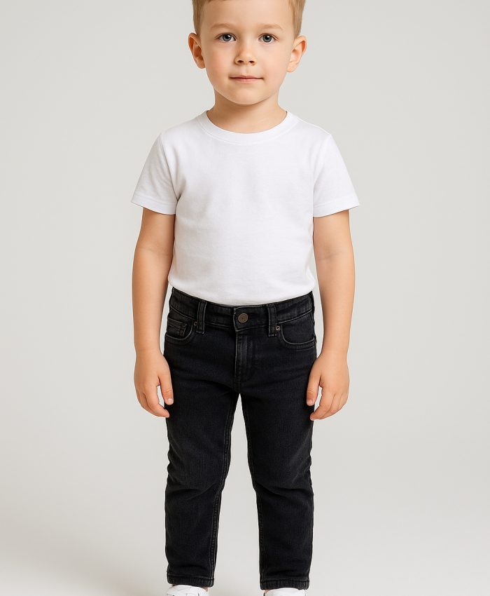 Erkek Çocuk Siyah Kot Pantolon | 8 - 12 Yaş | Slim Fit