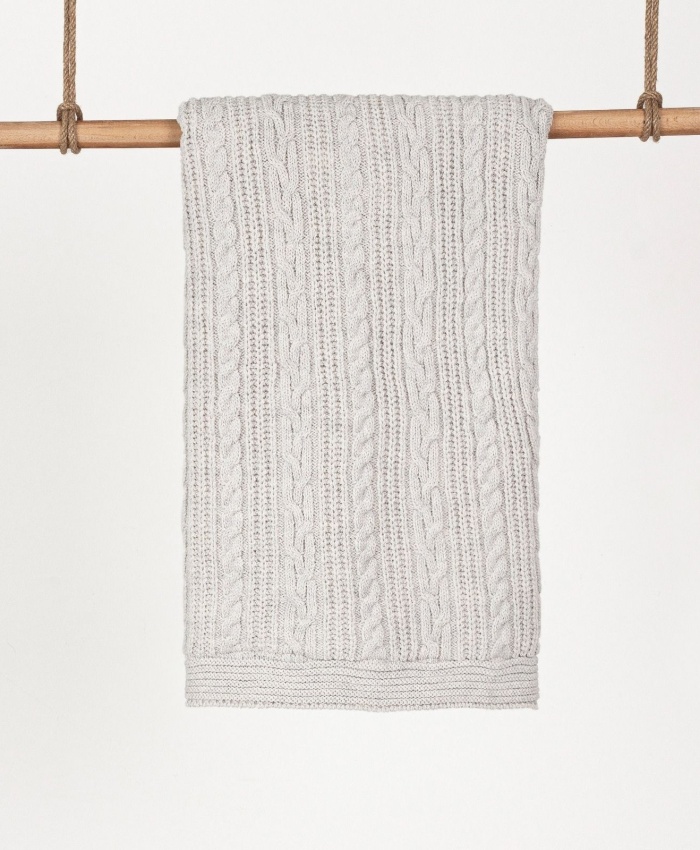 Saç örgülü iç kısmı welsoft triko bebek battaniyesi