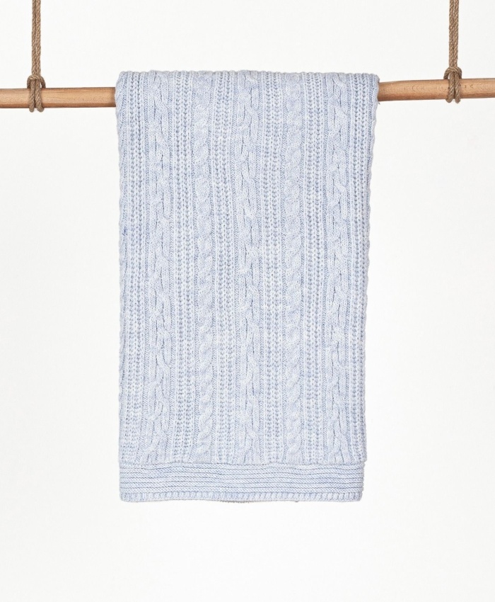 Saç örgülü iç kısmı welsoft triko bebek battaniyesi