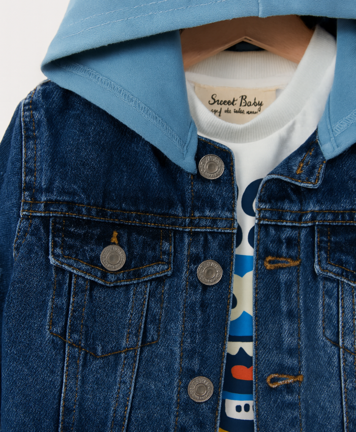 Erkek Bebek kot ceket-uzun kol bady- beli lastikli eşofmanlı takım