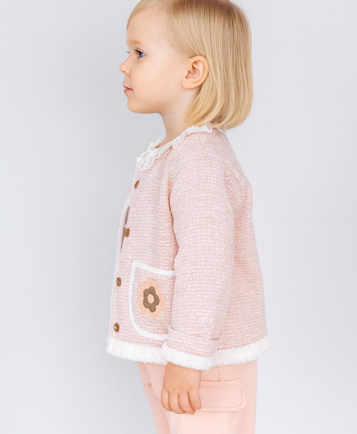 Kız Bebek simli tüvit ceketli -bady - pantolon takım