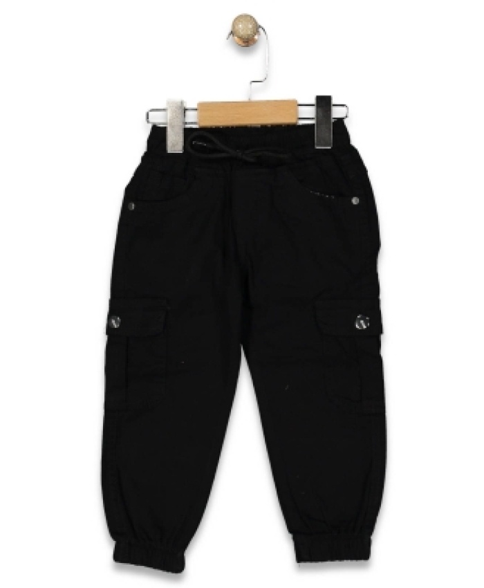 Erkek Çocuk kargo cepli bel kısmı lastikli kanvas pantolon