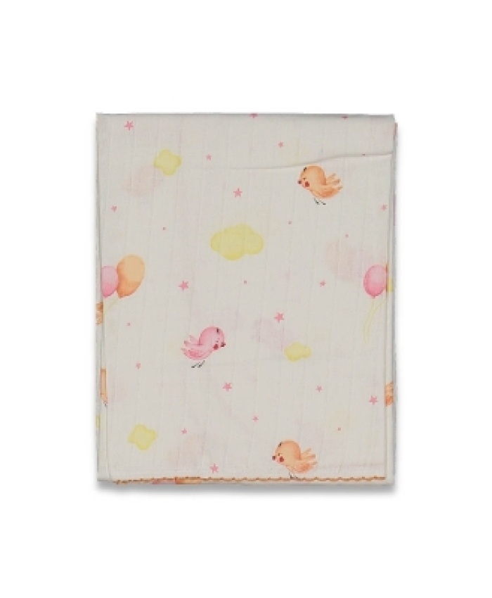 Kız Bebek hayvan figürlü müslin battaniye