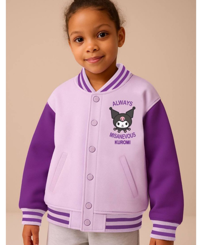 Kız Çocuk always kuromi baskılı şardonlu kolej ceket