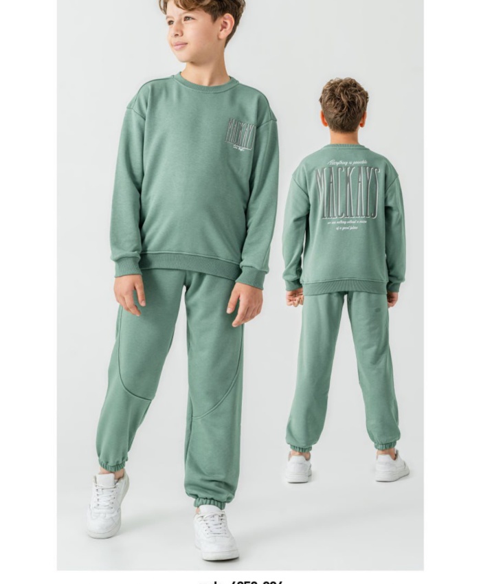 Erkek Çocuk mackays yazılı yeşil renk eşofman takımı