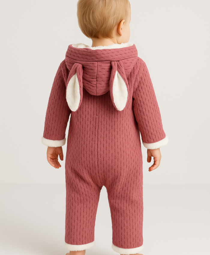 Önde Düğmeli Bebek Polar Tulum | Pembe | 9 - 12 - 18 - 24 Ay