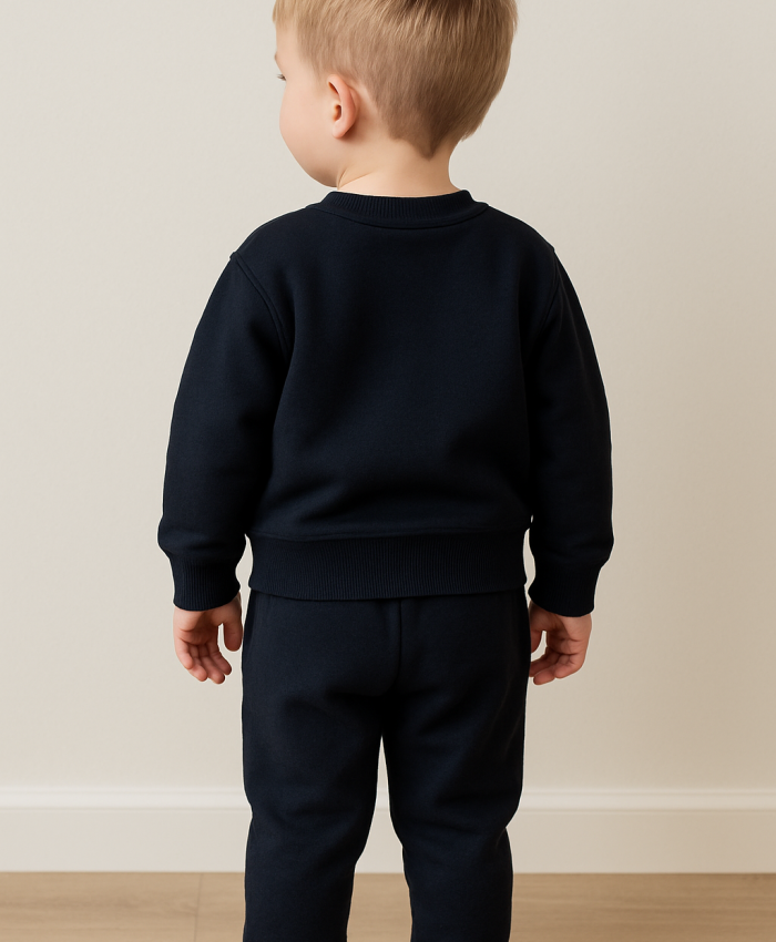 Erkek Bebek şapkalı ayıcık baskılı iç kısmı şardonlu takım