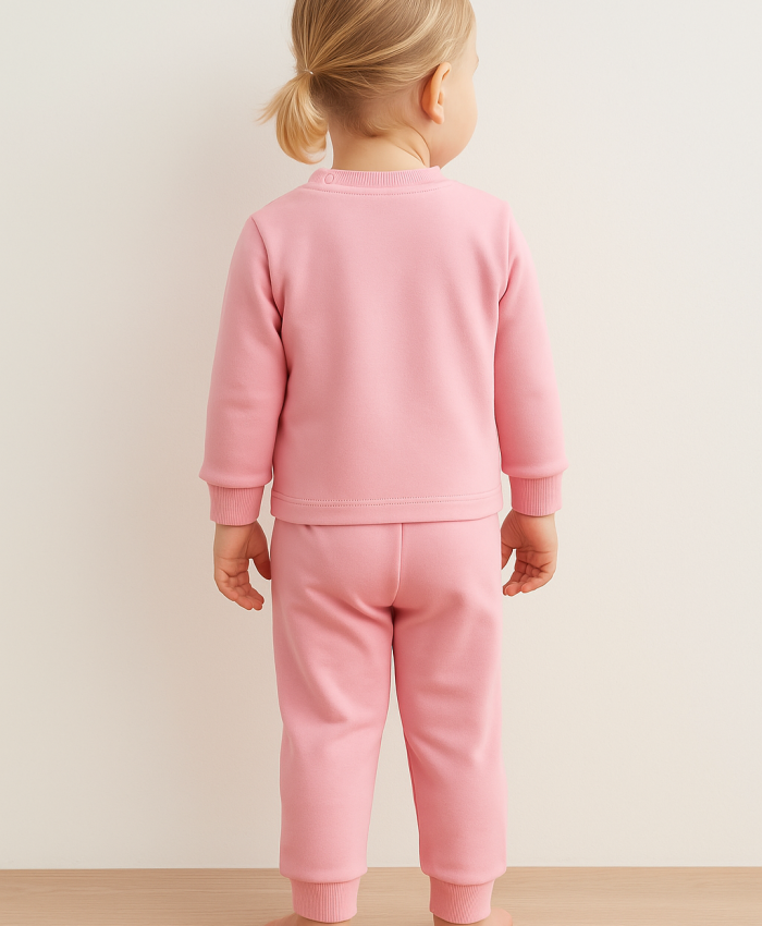 Kız Bebek Pembe 2li Takım | Sweat & Ve Eşofman Alt | 0 - 6 Ay | Tavşan Desenli