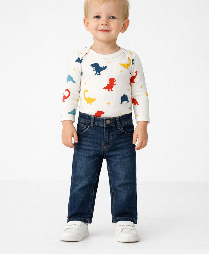 Erkek Çocuk Boru Paça Mavi Renk Kot Pantolon