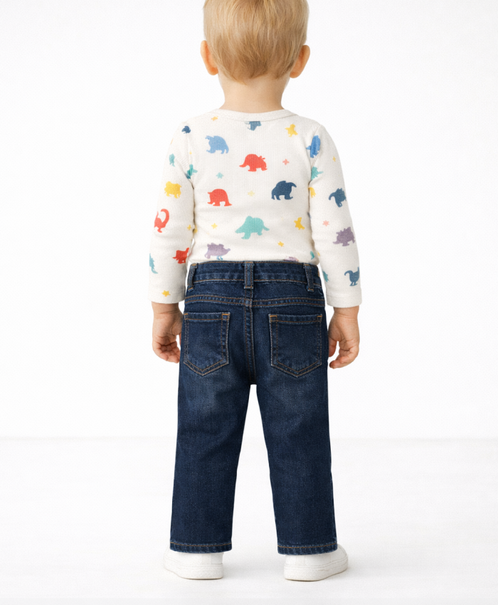 Erkek Çocuk Boru Paça Mavi Renk Kot Pantolon