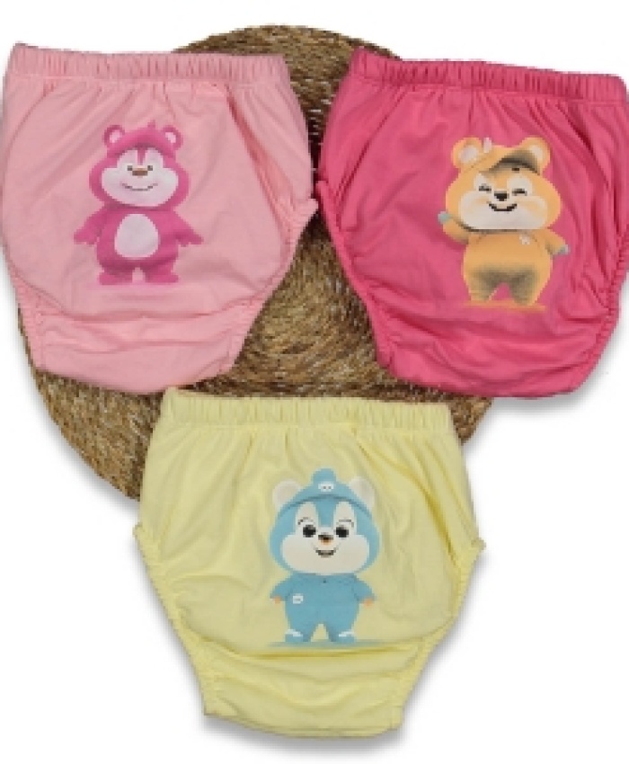 Unisex ayıcık baskılı alıştırma külodu