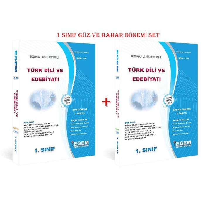 Aöf Türk Dili ve Edebiyatı 1 Sınıf Güz Ve Bahar Dönemi Konu Anlatımlı Soru Bankası Set