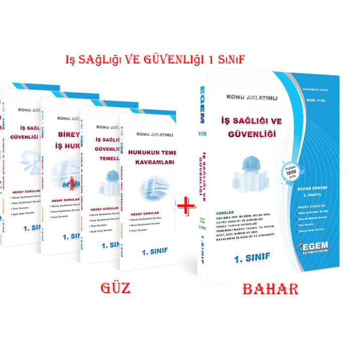Aöf İş Sağlığı ve Güvenliği 1 sınıf güz ve bahar dönemi konu anlatımlı soru bankası set
