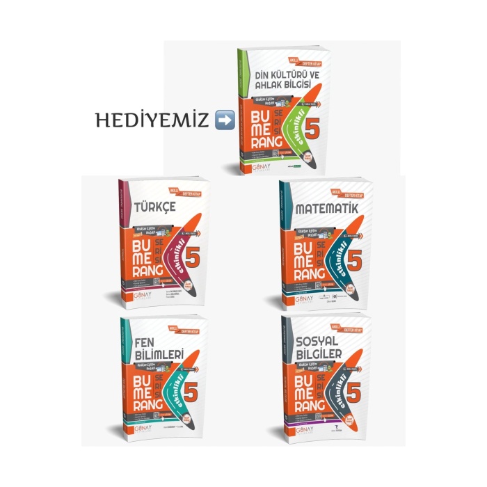 GÜNAY YAYINLARI 5. SINIF BUMERANG SERİSİ ETKİNLİKLİ AKILLI DEFTER SETİ (HEDİYELİ) 2024