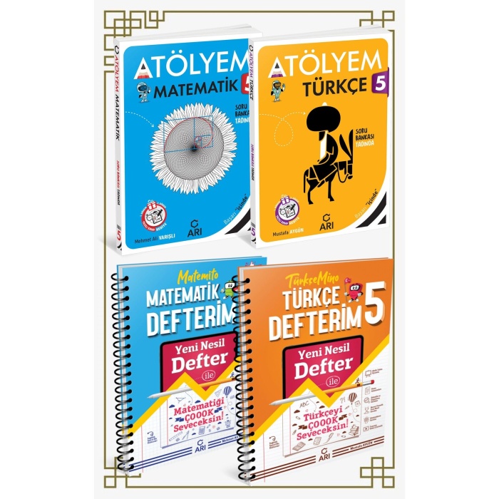 ARI YAYINLARI 5. SINIF MATEMATİK +TÜRKÇE ATÖLYEM VE DEFTER SETİ