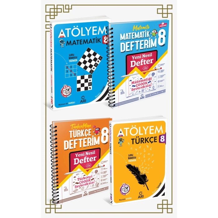 8. SINIF ARI YAYINLARI TÜRKÇE+MATEMATİK ATÖLYEM VE DEFTER SETİ